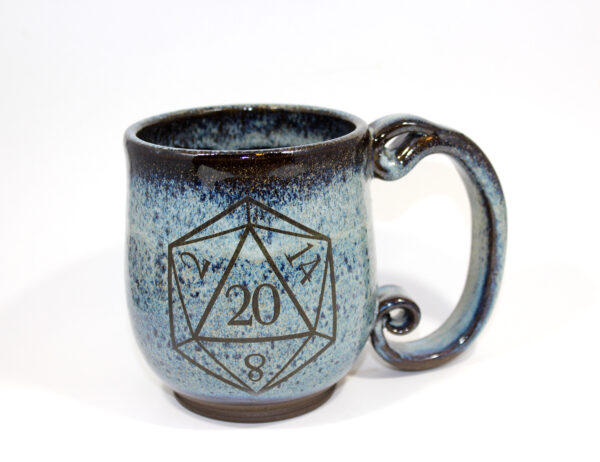 Blue Spiral Handle D20 Mug (18 oz.)