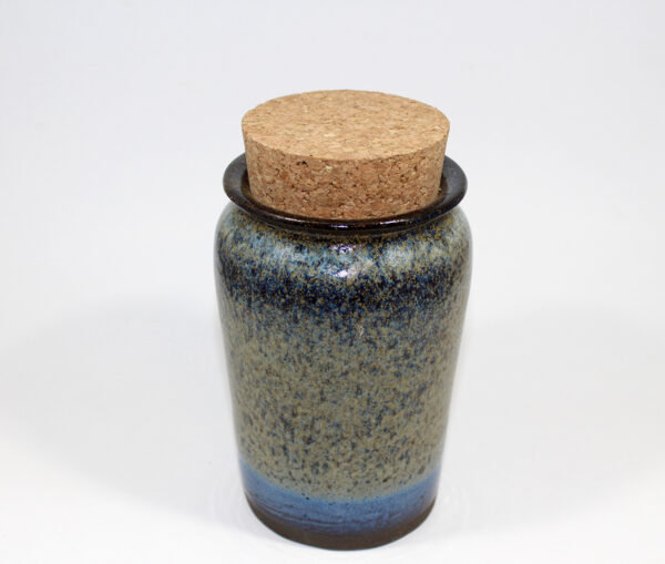 Mossy Green Corked Jar 5 1/2"