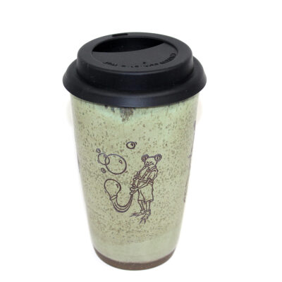 Frog Band Musicians Travel Mug featuring Tanya Harsch Design (12 oz)