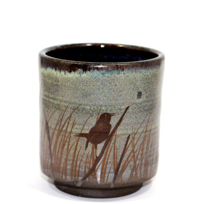 Green Yunomi Tumbler with Blackbird Marsh (10 oz.)