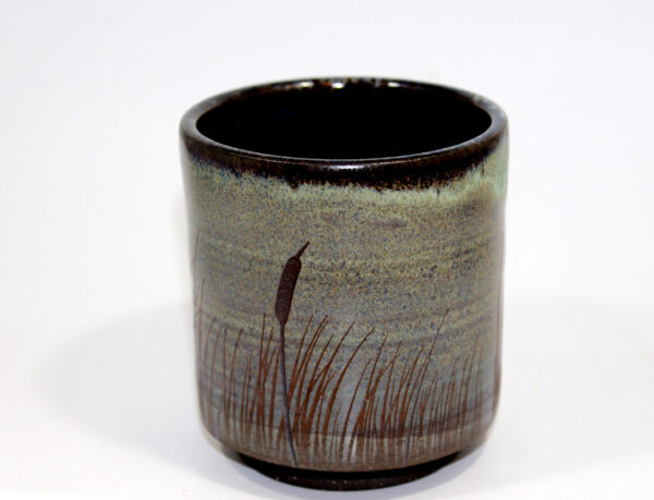 Green Yunomi Tumbler with Blackbird Marsh (10 oz.) - Image 5