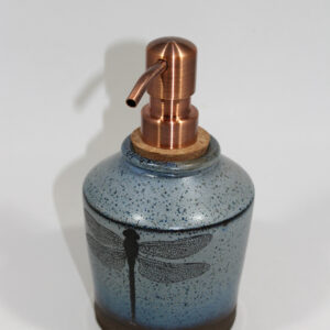 Blue Copper Top Dragonfly Soap Dispenser