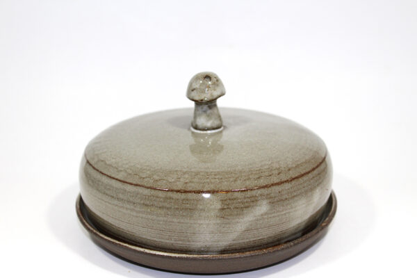 Mushroom Top Butter & Cheese Dish w/ Lid