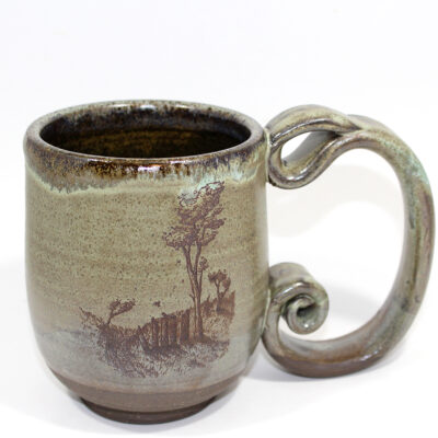 Green Spiral Handle Trail Scenes Mug (16 oz.)