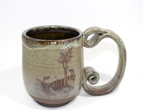 Green Spiral Handle Trail Scenes Mug (16 oz.)