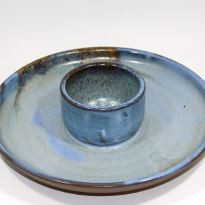 Large Blue 10" Chip & Dip Platter