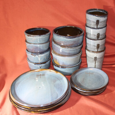 "Dragonfly Pond" Set of Tableware Dishes