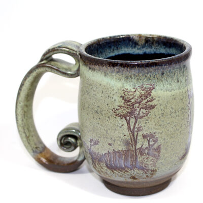 Green Spiral Handle Trail Scenes Mug (12 oz.)