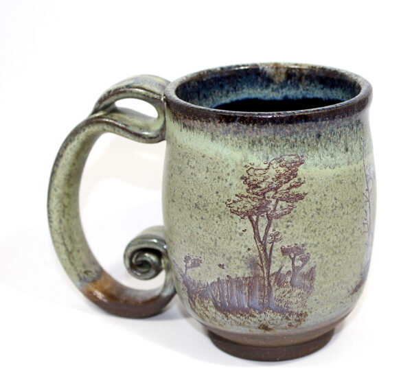 Green Spiral Handle Trail Scenes Mug (12 oz.)