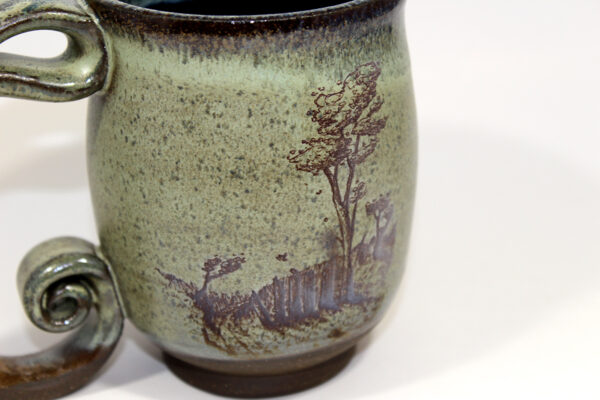 Green Spiral Handle Trail Scenes Mug (12 oz.) - Image 3