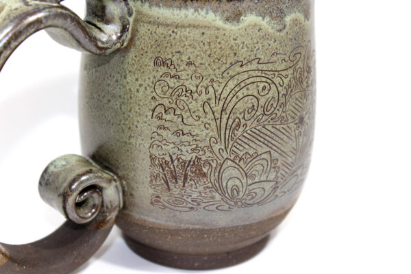 Bee Tree in the Lotus Marsh Green Mug (16 oz.) - Image 3