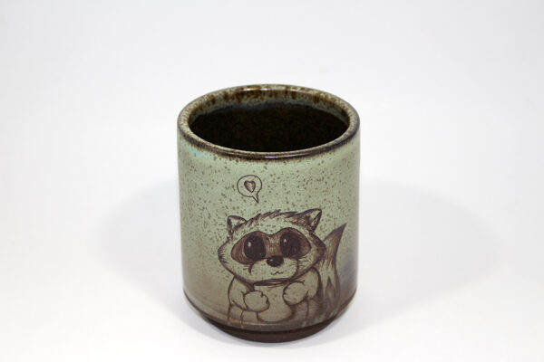 Green Raccoon Yunomi Tumbler Cup (10 oz.)