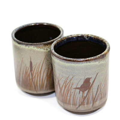 Green Yunomi Tumbler with Blackbird Marsh (8 oz.)