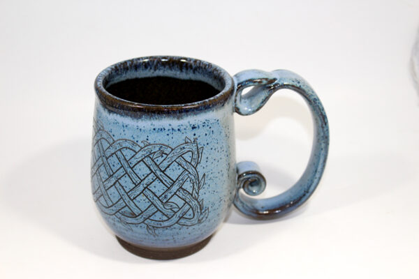 Blue Spiral Handle Celtic Knot Mug (20 oz.) - Image 2