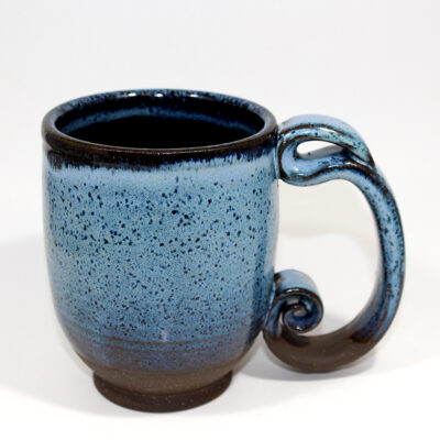 Blue Spiral Handle Mug (16 oz)