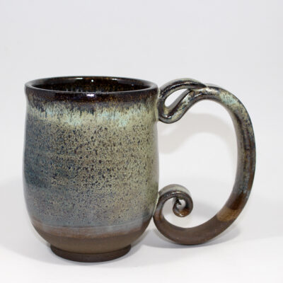Blue-Green Spiral Handle Mug (18oz.)