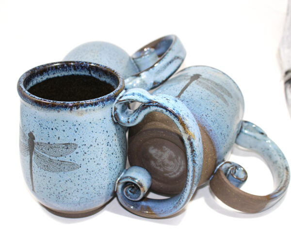 Blue Ceramic Dragonfly Mug (18 oz.) - Image 3