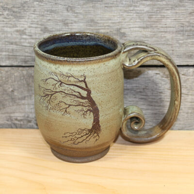 Gnarled Windblown Tree Green Mug (16 oz.)