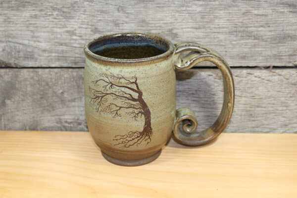 Gnarled Windblown Tree Green Mug (16 oz.)