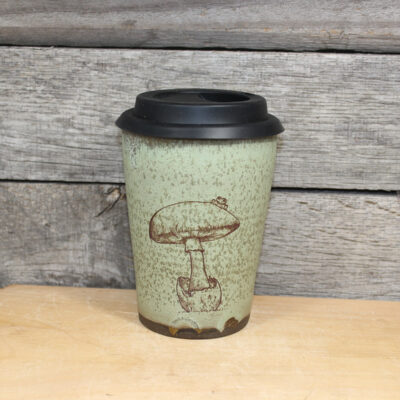 Toad on a Toadstool Mushroom Travel Mug