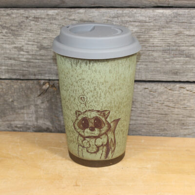 Green Raccoon Travel Mug (14 oz.)